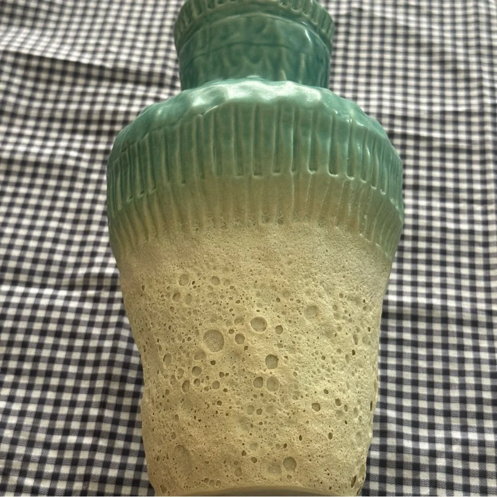 Elegant Turquoise and Beige Vase